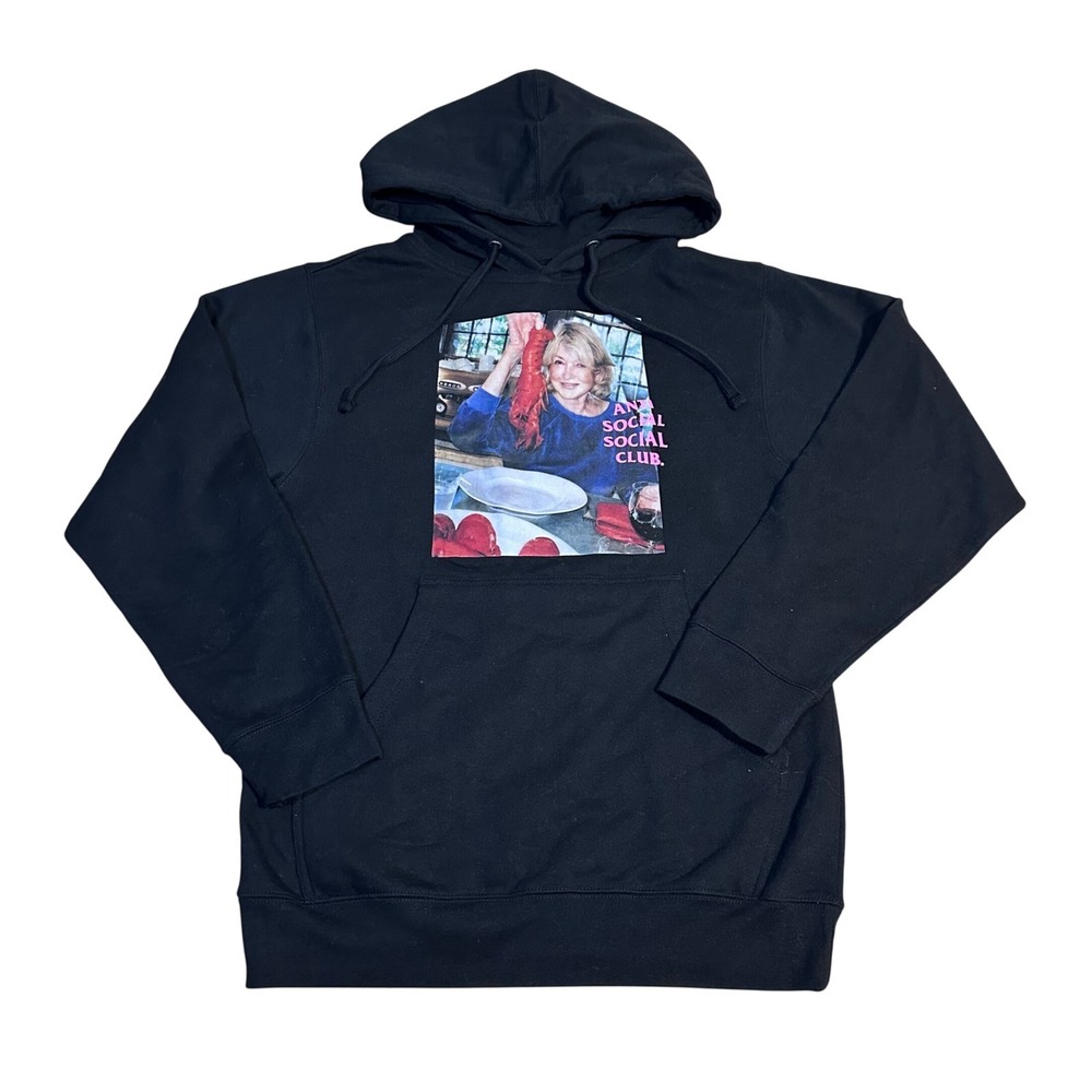 Anti Social Social Club Martha Stewart Lobster Hoodie Unisex XS Black